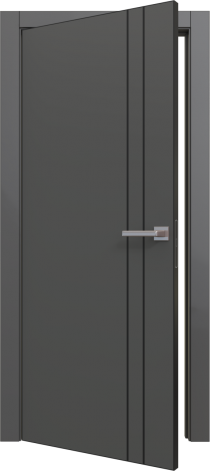 Межкомнатная дверь Prime Line 4 цвет Graphite Silk (чёрный молдинг/кромка чёрная ABS)